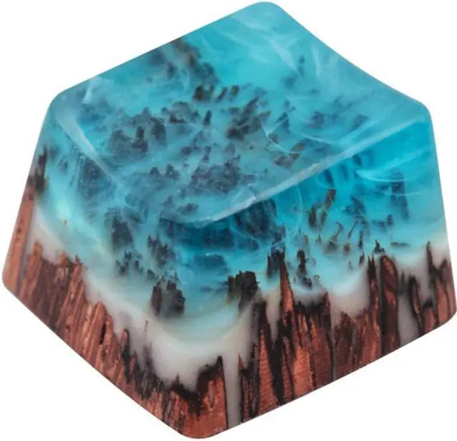 Main image of TINTON LIFE Delicate Hand Engraved Resin Wood Translucidus Backlit Key Caps for Mechanical Keyboards (Red Wood)