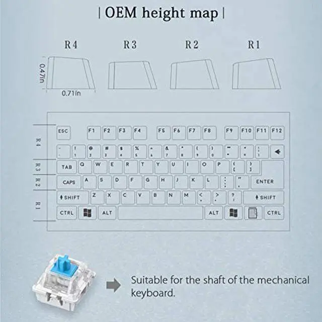 Alt view image 4 of 5 - TINTON LIFE Delicate Hand Engraved Resin Wood Translucidus Backlit Key Caps for Mechanical Keyboards (Red Wood)
