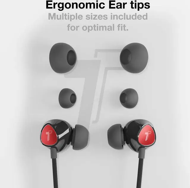 Alt view image 3 of 5 - Thore iPhone Earphones (Apple MFi Certified) V110 in Ear Braided Wired Lightning Earbuds (Sweat/Water Resistant) Headphones with Mic/Volume Remote for iPhone 12/13/14 Pro Max - Red