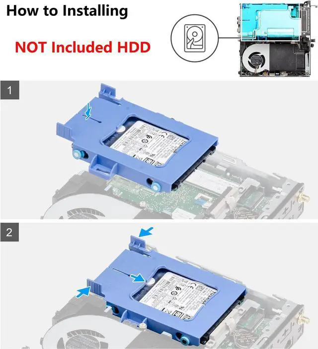 Alt view image 3 of 5 - Deal4GO SATA Hard Drive Cable 0C38N CGH6X w/HDD Caddy Carrier RNXJT 0RNXJT for Dell Precision 3240 T3240 OptiPlex 7080 Micro Form Factor Desktop