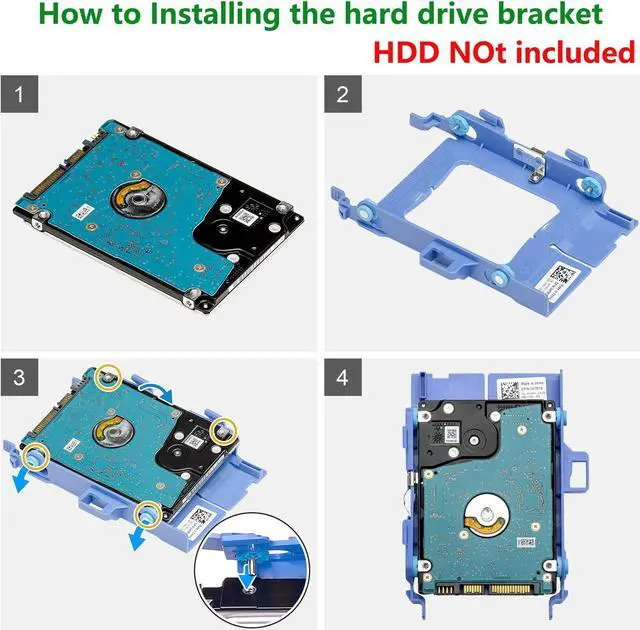 Alt view image 4 of 5 - Deal4GO SATA Hard Drive Cable 0C38N CGH6X w/HDD Caddy Carrier RNXJT 0RNXJT for Dell Precision 3240 T3240 OptiPlex 7080 Micro Form Factor Desktop