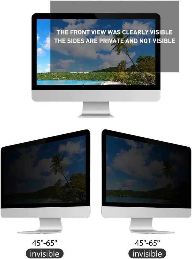 Alt view image 2 of 5 - 24 Inch Computer Privacy Screen Filter for Desktop Widescreen Monitor 16:9 Aspect Ratio - Anti-Glare - Blocks 96% UV - Anti-Scratch (2 Pack)