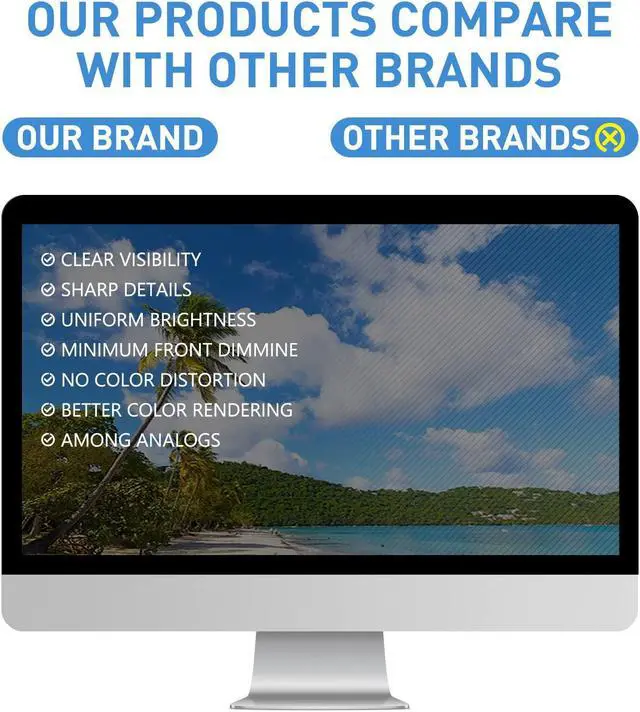 Alt view image 4 of 5 - 24 Inch Computer Privacy Screen Filter for Desktop Widescreen Monitor 16:9 Aspect Ratio - Anti-Glare - Blocks 96% UV - Anti-Scratch (2 Pack)