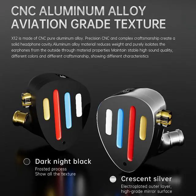 Alt view image 2 of 5 - CCA ND X12 in Ear Monitor,3 Tone Adjustable in Ear Headphones,5BA+1DD IEM Earphones,Clear Sound & Deep Bass Earphones Wired, with 2pin Detachable Cable