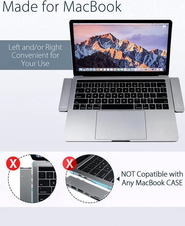 Alt view image 2 of 5 - TWOPAN USB C Hub for MacBook Pro, 7 in 2 USB C to 4K HDMI Multiport Adapter, Thunderbolt PD Port, USB 3.0 Ports, SD/TF Card Reader for MacBook Air/Pro 2020/2019/2018