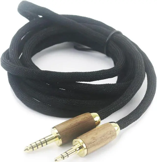 Alt view image 2 of 5 - NewFantasia 4.4mm Balanced Male 5 Pole Connector to 3.5mm 1/8" TRS Stereo Male Audio Cable 6N OCC Copper Single Crystal Silver Plated Wire Walnut Wood Shell 3.5mm Stereo Male to 4.4mm Balanced Male