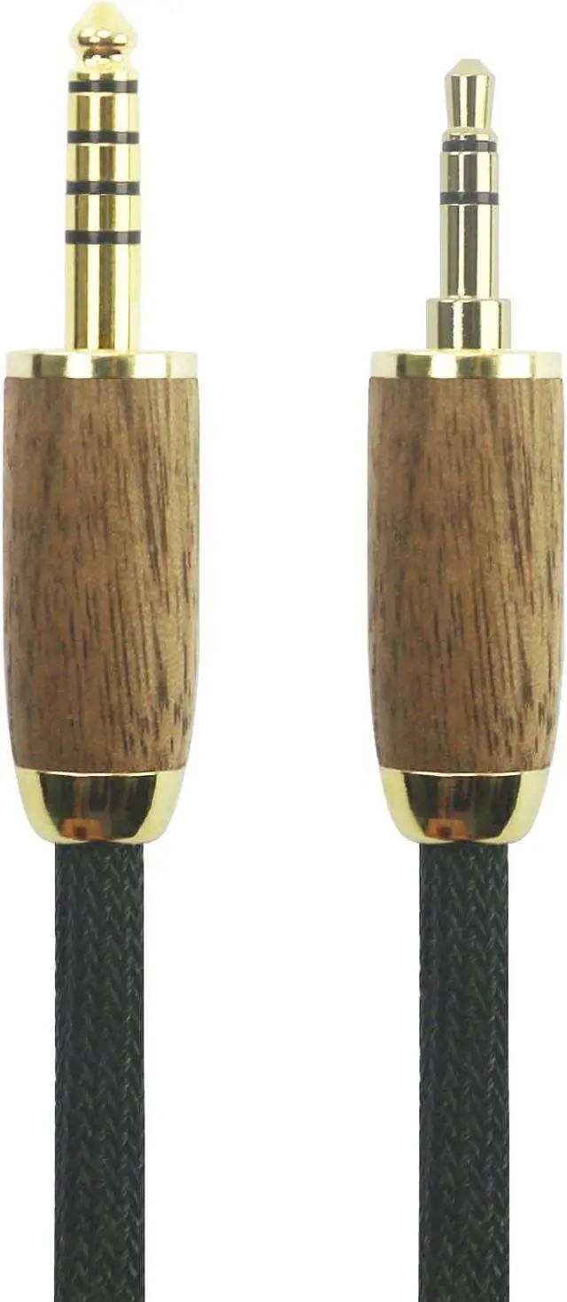 Alt view image 4 of 5 - NewFantasia 4.4mm Balanced Male 5 Pole Connector to 3.5mm 1/8" TRS Stereo Male Audio Cable 6N OCC Copper Single Crystal Silver Plated Wire Walnut Wood Shell 3.5mm Stereo Male to 4.4mm Balanced Male