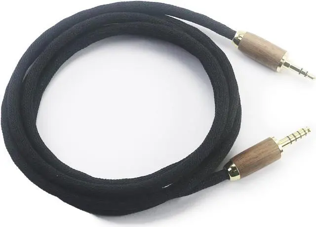 Alt view image 5 of 5 - NewFantasia 4.4mm Balanced Male 5 Pole Connector to 3.5mm 1/8" TRS Stereo Male Audio Cable 6N OCC Copper Single Crystal Silver Plated Wire Walnut Wood Shell 3.5mm Stereo Male to 4.4mm Balanced Male