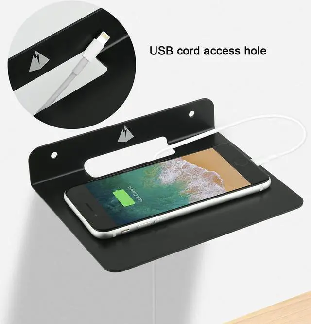 Alt view image 4 of 5 - TXEsign Small Floating Shelves 6" Speaker Shelf-2 Pack Small Shelf Metal Speaker Mount Shelves for Bluetooth Speaker, Webcam, Cell Phones, Mesh Router,Toy Display Shelf Speakers Shelf (Black, 2)