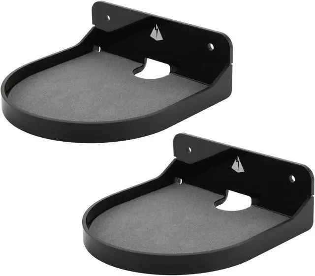 Main image of TXEsign 2 Pack 5.3"Small Floating Shelves Acrylic Hanging Shelf Adhesive & Screw Wall Mount Small Shelf for Bluetooth Speaker, Webcam, Action Figures Speaker Shelf Mount (Black-2 Pack)