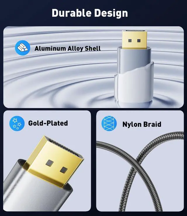 Alt view image 5 of 5 - UANTIN 10-Pack Display Port to HDMI 4K Adapter | Braided DP DisplayPort Male to HDMI Female Uni-Directional Converter for PC Dell HP AMD NVIDIA Laptop HDTV Monitor and Other Passive