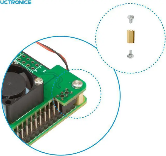 Alt view image 3 of 5 - UCTRONICS PoE+ Hat for Raspberry Pi, 5V 4.5A Max IEEE802.3af/at Complaint Power Over Ethernet with Cooling Fan for Raspberry Pi 4B/3B+