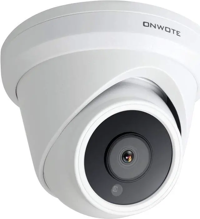 Main image of ONWOTE 4K 8MP UltraHD PoE IP Security Camera Turret, AI Human Vehicle Detection, 3840x2160 8 Megapixels, 128deg Field of View, Video Audio, Indoor Outdoor, 100ft IR, Add-on Camera to PoE NVR System
