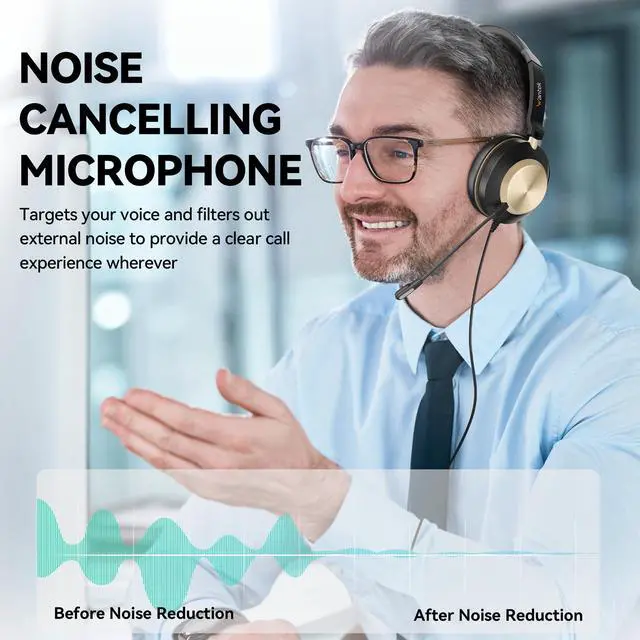 Alt view image 2 of 5 - Wantek USB Headset with Microphone, Type-c/USB/3.5mm Jack 3-in-1 PC Headsets, Single Ear (Monaural) Headsets with Noise Cancelling and Volume Control for Call Centers, Skype, Zoom, Office,Business