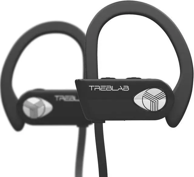 Alt view image 2 of 5 - TREBLAB XR500 Bluetooth Headphones, Best Wireless Earbuds for Sports, Running Gym Workout. IPX7 Water Resistant, Sweatproof, Secure-Fit Headset. Noise Cancelling Earphones w/Mic
