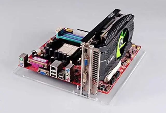 Alt view image 4 of 5 - Yoidesu Open Air Computer Case for M-ATX Motherboard, Acrylic Transparent Frame, DIY Base Stand