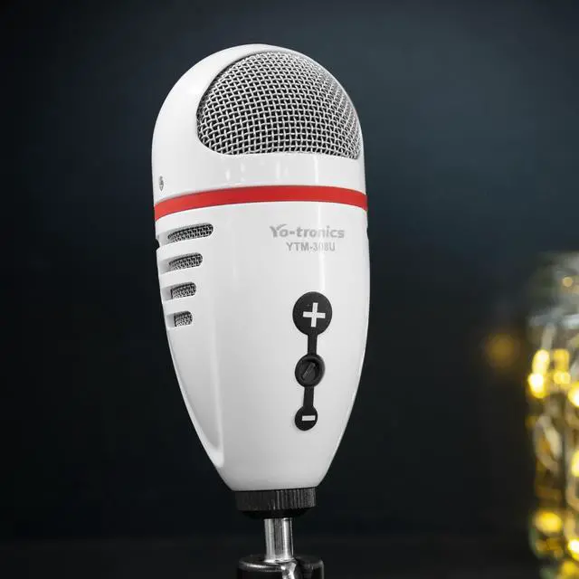 Alt view image 2 of 2 - YO-TRONICS USB Condenser Podcasting Microphone PC Mic with Desktop Base for Live Streaming, Recording,Gaming, White