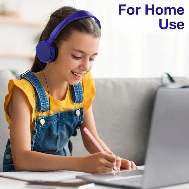 Alt view image 5 of 5 - Yunsailing 18 Pack Classroom Headphones Bulk Student Wired Class Headphones Set for Kids School with Individually Wrapped Adjustable Over Ear Head Earbuds(Navy Blue)