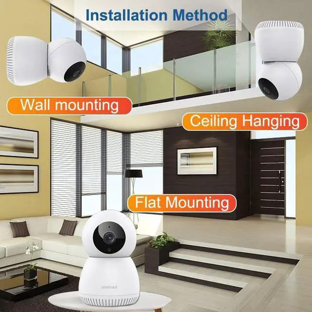 Alt view image 3 of 5 - ZHXINSD Indoor Pan Tilt Security Camera, 1080p HD Dog Pet Camera with Phone App 2.4GHz WiFi Cameras for Home Security Baby Monitor, Motion Detection, 2 Way Talk SD & Cloud Storage Works with Alexa