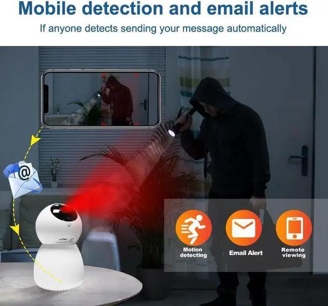 Alt view image 5 of 5 - ZHXINSD Indoor Pan Tilt Security Camera, 1080p HD Dog Pet Camera with Phone App 2.4GHz WiFi Cameras for Home Security Baby Monitor, Motion Detection, 2 Way Talk SD & Cloud Storage Works with Alexa