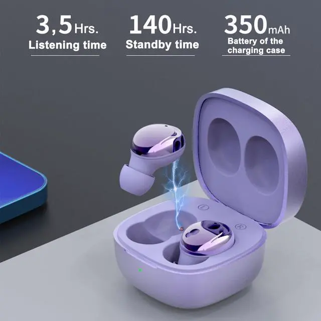 Alt view image 5 of 5 - Mini Wireless Earbuds Smallest Invisible Bluetooth Noise Cancelling Blue Tooth Ear Buds for iPhone Mini True Tiny Wireless Earbuds for Small Ears Women Hidden Bluetooth Earbuds in-Ear Headphones