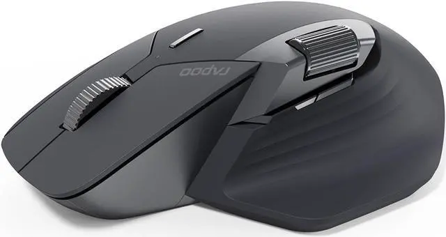 Main image of Rapoo MT760 Multi-Device Wireless Mouse, Bluetooth 5.0 and 2.4G Multi-Mode Connection, Up to 4 Devices, 11 Programmable Buttons, 4K DPI, 90 Days Battery Life, PC, Matte Black