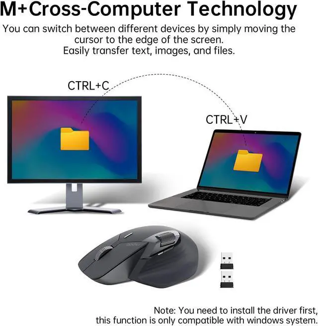 Alt view image 2 of 5 - Rapoo MT760 Multi-Device Wireless Mouse, Bluetooth 5.0 and 2.4G Multi-Mode Connection, Up to 4 Devices, 11 Programmable Buttons, 4K DPI, 90 Days Battery Life, PC, Matte Black