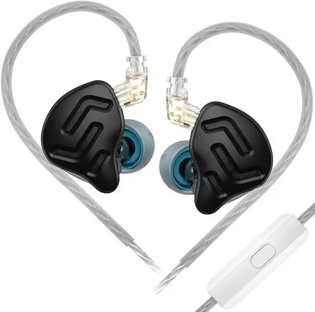 Main image of erjigo KZ ZNA in-Ear Monitors, Upgraded Dynamic Hybrid Dual Driver Earphones, HiFi Stereo IEM Wired Earbuds/Headphones with Detachable Cable for Musician Audiophile (Black, with microphone)