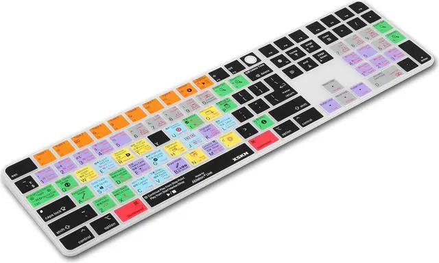 Alt view image 2 of 5 - XSKN Shortcuts and Languages Silicone Keyboard Cover Skin Compatible with Apple 2021 iMac M1 Chip Magic Keyboard with Touch ID and Numeric Keypad A2520 Accessories (EU&US Version, Ableton Live)