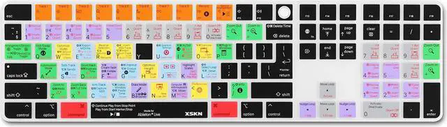 Alt view image 5 of 5 - XSKN Shortcuts and Languages Silicone Keyboard Cover Skin Compatible with Apple 2021 iMac M1 Chip Magic Keyboard with Touch ID and Numeric Keypad A2520 Accessories (EU&US Version, Ableton Live)