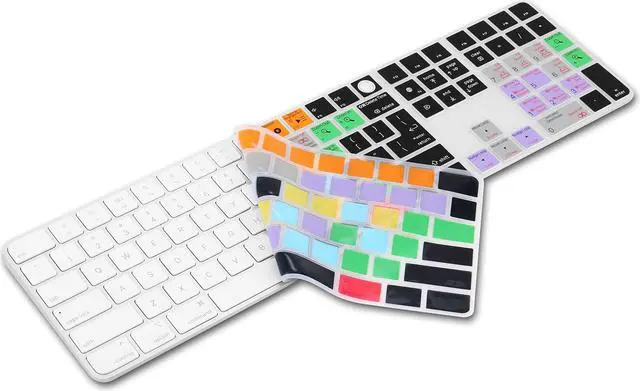 Alt view image 3 of 5 - XSKN Shortcuts and Languages Silicone Keyboard Cover Skin Compatible with Apple 2021 iMac M1 Chip Magic Keyboard with Touch ID and Numeric Keypad A2520 Accessories (EU&US Version, Ableton Live)