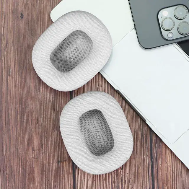 Alt view image 5 of 5 - Sinowo Ear Cushions for Apple AirPods Max Headphones Replacement Leather Earpads Sweat Proof Ear Cups Cushion Easy to Install with Magnet, Protein Leather and Memory Foam(Silver)