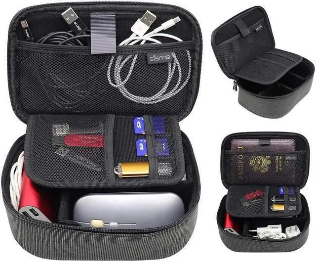 Alt view image 3 of 5 - sisma Travel Cords Organizer Universal Small Electronic Accessories Carrying Bag Special Edition + QUENZROC USB Flash Drive Case Pink