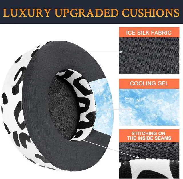 Alt view image 3 of 5 - SOULWIT Ear Pads Replacement for Corsair Virtuoso RGB Wireless XT SE Gaming Headset, Earpads Cushions with High-Density Noise Isolation Foam, Added Thickness (Virtuoso CG Snow Leopard)