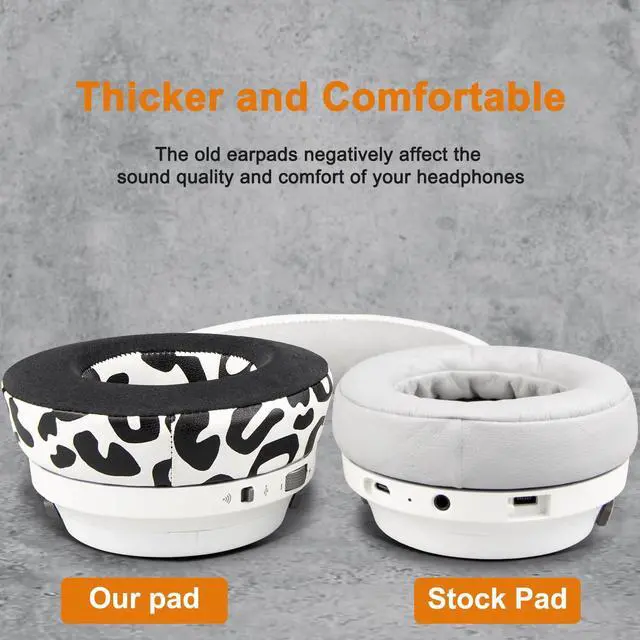 Alt view image 4 of 5 - SOULWIT Ear Pads Replacement for Corsair Virtuoso RGB Wireless XT SE Gaming Headset, Earpads Cushions with High-Density Noise Isolation Foam, Added Thickness (Virtuoso CG Snow Leopard)