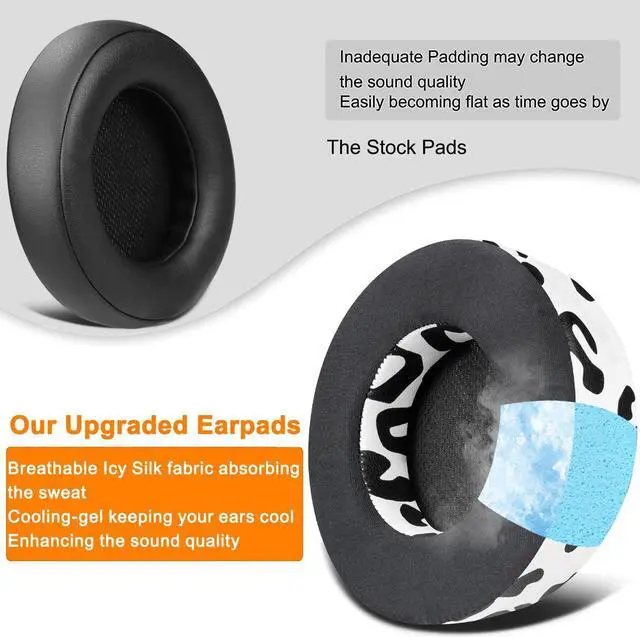 Alt view image 5 of 5 - SOULWIT Ear Pads Replacement for Corsair Virtuoso RGB Wireless XT SE Gaming Headset, Earpads Cushions with High-Density Noise Isolation Foam, Added Thickness (Virtuoso CG Snow Leopard)
