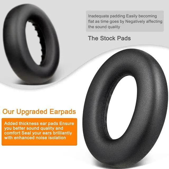 Alt view image 5 of 5 - SOULWIT Lambskin Replacement Earpads for Bose 700 (NC700) Wireless Headphones, Ear Pads Cushions with Softer Leather, High-Density Noise Cancelling Foam, Added Thickness - Black