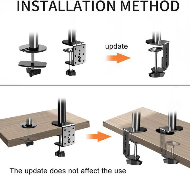 Alt view image 4 of 5 - Suptek Dual LED LCD Monitor Desk Mount Heavy Duty Fully Adjustable Stand for 2 / Two Screens up to 27 inch