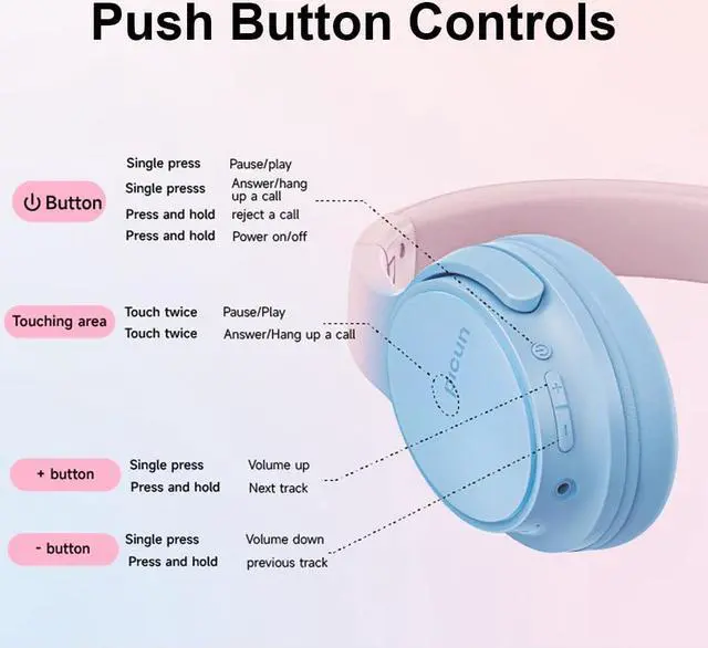 Alt view image 4 of 5 - Sungive Bluetooth Headphones Over Ear, Foldable Lightweight Wireless Headsets, HiFi Stereo, HD Microphone, 30H Playtime, Suitable for Mobile Phones, Computers, TVs, Games, Outdoors, Offices (Khaki)