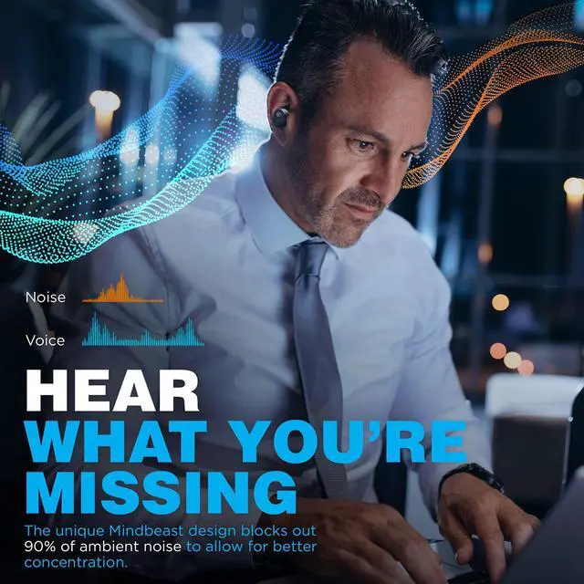 Alt view image 3 of 5 - MINDBEAST Wireless Bluetooth Earbuds with Advanced Noise Cancellation, Deep Bass, and IPX5 Waterproof - 36-Hour Battery Life - Compatible with iPhone, Samsung, Android, PC - T98 Black