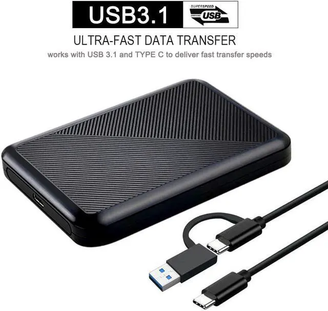 Alt view image 3 of 5 - Tianken 320GB Ultra Slim Portable External Hard Drive USB 3.1 TYPE C HDD Storage for PC, Mac, Laptop, PS4, Xbox one