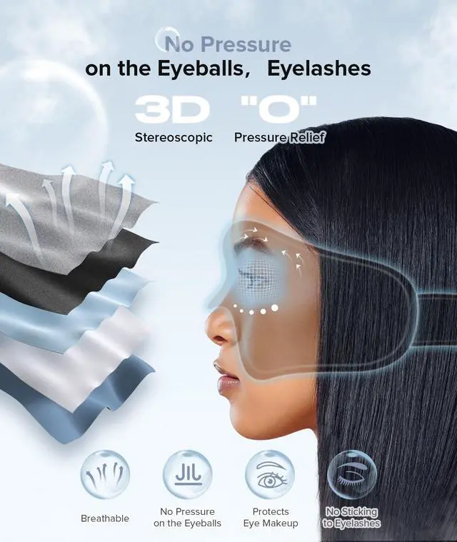 Alt view image 3 of 5 - TOPOINT 3D White Noise 5.2 Bluetooth Sleep Mask and 5A Cotton 5.2 Bluetooth Sleep Mask