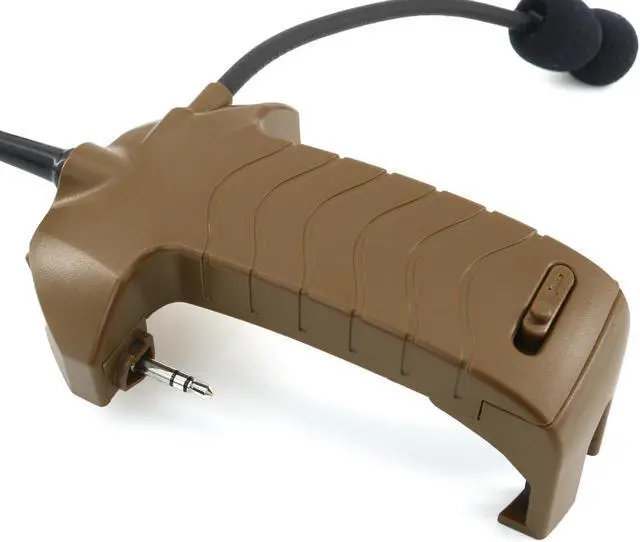 Alt view image 2 of 5 - TSVISIONCORE Microphone & PTT for Walker's Razor Noise Cancelling Headphones Airsoft(Coyote Brown)