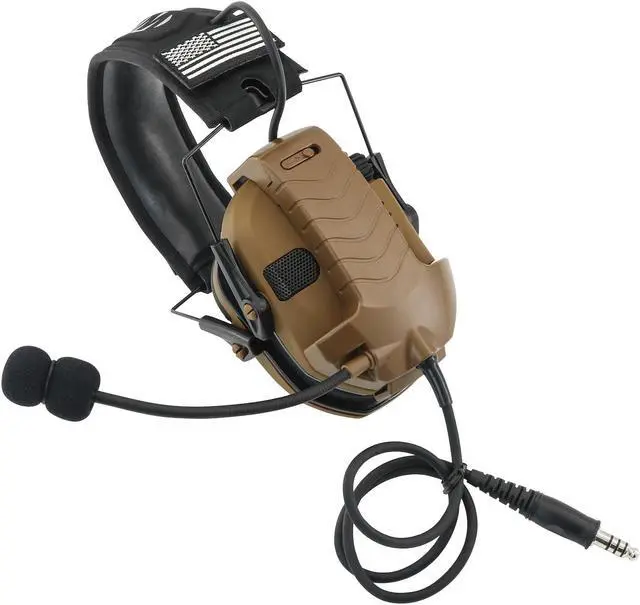 Alt view image 5 of 5 - TSVISIONCORE Microphone & PTT for Walker's Razor Noise Cancelling Headphones Airsoft(Coyote Brown)
