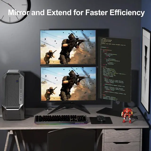 Alt view image 4 of 5 - DisplayPort to HDMI 4K 6Feet, 4K DisplayPort to HDMI Cable Uni-Directional DP to HDMI Cord for Dell, Monitor, Projector, Desktop, AMD, Lenovo, HP, ThinkPad -5Pack