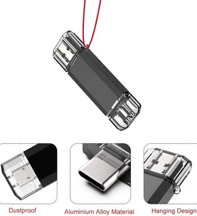 Alt view image 3 of 5 - Vansuny 5 Pack 64GB USB C Flash Drive 2 in 1 OTG USB 3.0 + USB C Memory Stick with Keychain Dual Type C USB Thumb Drive Photo Stick Jump Drive for Android Smartphones, Computers, MacBook, Tablets, PC