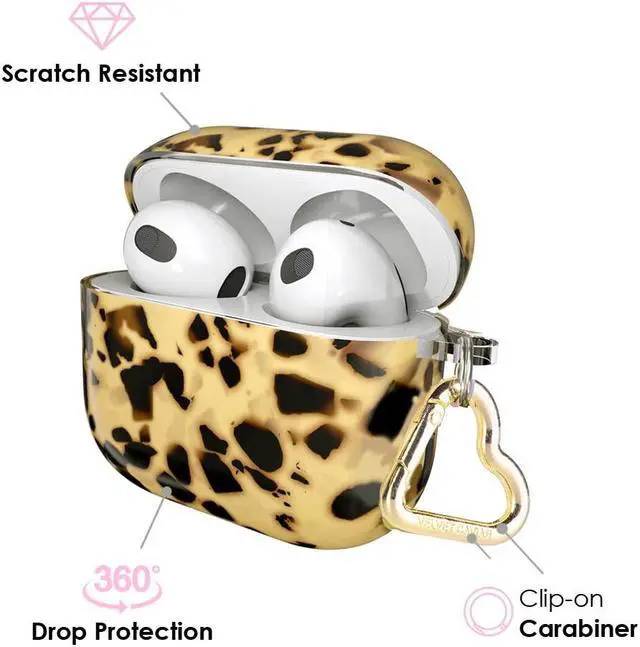 Alt view image 3 of 4 - Velvet Caviar AirPods 3rd Generation Case Cute Protective Cover - Compatible with Apple AirPods 3 Case for Women with Keychain - Gen 3 (2021) - Tortoise Shell