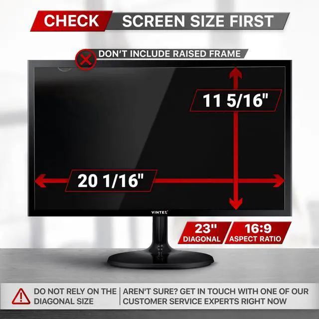 Alt view image 4 of 5 - VINTEZ 23 Inch 16:9 Computer Privacy Screen Filter for Widescreen Monitor and Laptop - Anti-Glare - Anti-Scratch Protector Film - Data Confidentiality Shield [1 Pack]
