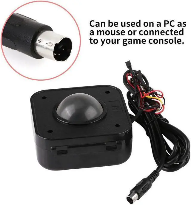 Alt view image 3 of 5 - Walfront Round LED Trackball 4.5cm Mouse Lighted Illuminated PS/2 PCB Connector Wired Trackball for Arcade Game Machine