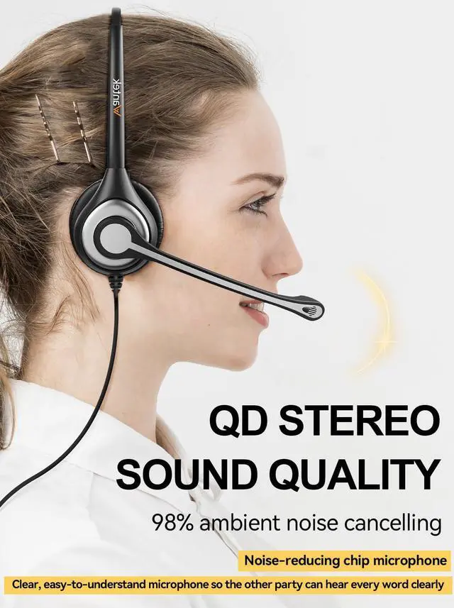 Alt view image 2 of 5 - Wantek Cell Phone Headset with Microphone Noise Cancelling, Wired 3.5mm Computer Headphone for iPhone Samsung Android PC Laptop Tablet Skype Call Center Home Office, Ultra Comfort(F602J35)